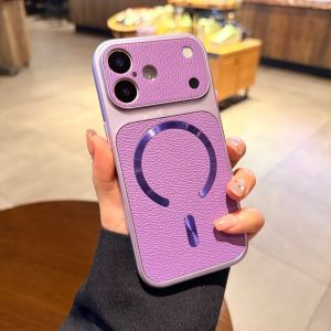 AO.HU | Purple Lychee Leather Pattern Magnetic Magsafe Case
