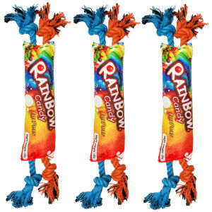 Pet Dog Toys Rainbow Rope Knot Sound Making Teeth Grinding Toys Medium Size Dogs Interactive Fabric Toys Dog Chew Toys