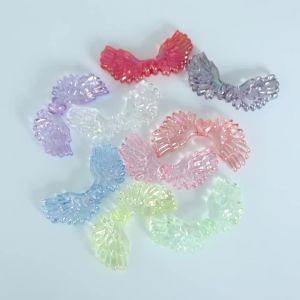 5pcs/lot Colorful Angel Wing Shaped Beads Loose Spacer Acrylic Beads For DIY Handmade Bracelet Earrings Keychains Accessories