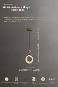 Copper Luxury Modern Simple Creative Personality Bedside Wall Pendant Light