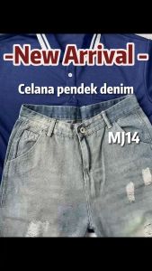 MANNING MJ14 Jeans pria Celana panjang lima potong Celana Pendek Santai Celana robek-robek Kaki lurus dicuci biru Celana Pendek Mode Musim Panas Kerajinan Vintage
