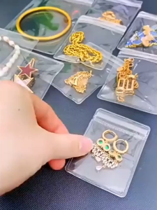 5Pcs PVC Transparent Jewelry Bags Earring Pendant Necklace Bracelet Jewelery Storage