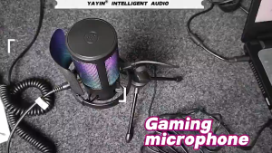 RGB USB Microphone Gaming USB Condenser Mic Plug and Play Zero Latency Noise Reduction Live Mic