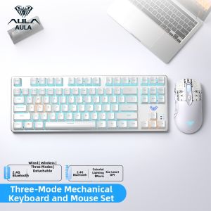 AULA-MOJING | 3-Mode 87 Keys Mechanical Keyboard For Gaming & Office