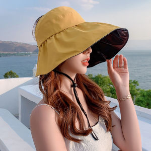 Mũ Chống Nắng Mùa Hè Thoáng Khí UV Mỏng Kiểu Vỏ Sò Bằng Nhựa Đen Che Chắn Cỡ Nhỏ Cho Nam Và Nữ