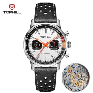 TOPHILL 40mm 1963 Chronograph Watch for Men Seagull ST1901 Movement Mechanical Wristwatch 5Bar Sapphire Luminous Pilot Watches 