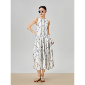 GULILI | Summer Beach Vacation Striped Colorful Print Sleeveless Dress