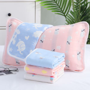 Pure Cotton Six-Layer Muslin Pillowcase Class a No Fluorescent Agent Multi-Color Infant And Childrens Pillow Shape Retention