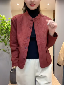 Short Cotton Jacket for Middle-Aged And Elderly Women Long Sleeve Autumn Winter Outerwear Korean Style Thickened Cotton Coat