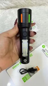 ไฟฉาย LED ซุมได้ เเบบชาร์ต ไฟเเคมปิ้ง เเรงสูง สว่างมาก มีไฟข้าง DP-580A