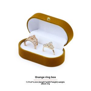 Dark Green Minimalist Couple Rings Box Gift Box Diamond Ring Box Lint Box Ring Single Jewelry Packing Box Word Ceremony