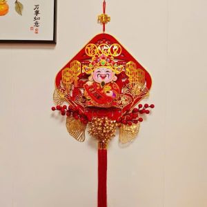 Ông thần tài lắc đầu có đèn led treo tường trang trí nhà cửa decor tết quán ăn văn phòng công ty  ..