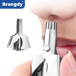 Brangdy | Brangdy Nose Hair Trimmer for Men Stainless Steel Manual Mechanical Shaving Razor Washable Hair Removal Tools with Brush