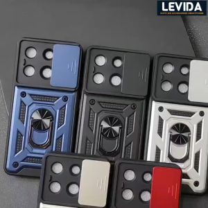 Case Poco M6 Pro 4G Case Robot Slide Kamera Protect Ringstand