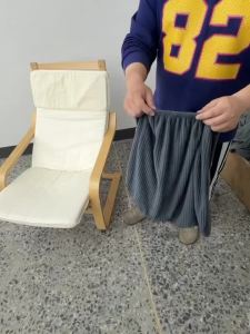 Stretch Jacquard Poang Chair Slipcover Elastic Washable Lounge Chair Cover Non‑Slip Protector for Poang Wooden Armrest Recliner