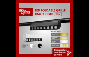 DFS LED Foldable Track Grille Light 20W Foldable Grille Light 6000K 4000K 3000K Tri Tone