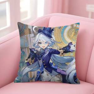 Kayou | Games Genshin I-Impac Furina Cushion Office Cushion Pillowcase Car Cushion Cover45X45CM Lumbar Pillowcase Sofa Pillowcover