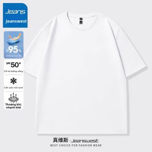 Jeanswest | Áo Thun Nam Tay Ngắn Mùa Hè Form Rộng Chất Liệu Cotton Thuần Màu Trơn Dày