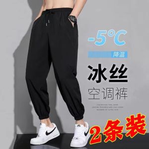 Quần Dài Nam Mùa Hè Mỏng Rộng Rãi Thể Thao Ngoài Trời Chống Muỗi Lụa Băng Quần Dài Công Sở Nhanh Khô Quần Dài Thường Ngày