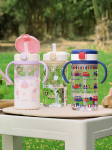Richell | Transparent Toddler Straw Cup School Use