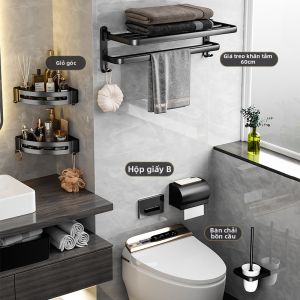 Giá Đựng Khăn Không Cần Khoan Aluminium