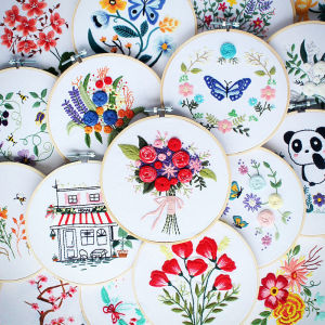 Handmade Edge Embroider Florals K-style Junior Entry European Cross Chinese Ancient Style Simple Handmade Fabric DIY Material Package