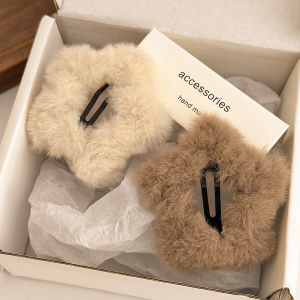 1PCS Plush Star BB Hair Clips for Women Hairpins Cute Fluffy Side Bangs Clips Fashion Headdress Hair Accessories