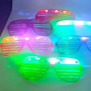 LED Light Up Shutter Glasses Party Sunglasses Glow in The Dark Neon Blinds for Rave Christmas Birthday Wedding Party Decoration