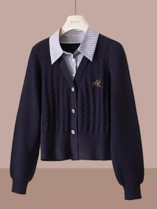 Áo Len Dệt Kim Thời Trang Nữ Dáng Ôm Dài Tay Cổ Polo Màu Trơn Mùa Xuân Thu Mới Về Chất Liệu Polyester Và Viscose