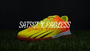 SATSETX Sepatu Futsal Eagless In Series Stabilo Oren Original Size 38-44