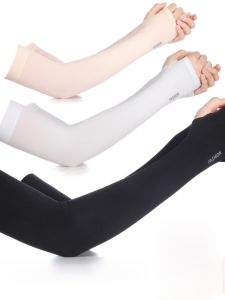 Summer Cool Sleeve Ice Silk Arm Cover Mens Womens Thin Sun Protection UV Protection Half Finger Gloves for Couples Kids