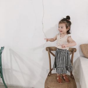 Set áo crop top chân váy bé gái