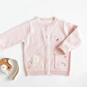 Spring Autumn New Kids Clothes Girls Knit Cardigan Casual Style Cotton Material Long Sleeves Open Front Design