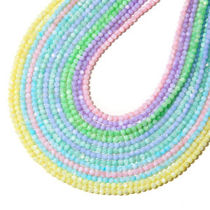 3มม. 125ชิ้น/Str หลากสีสายคล้องแว่นตาลูกปัดเปลือกน้ำจืดสำหรับเครื่องประดับทำ DIY เครื่องประดับ