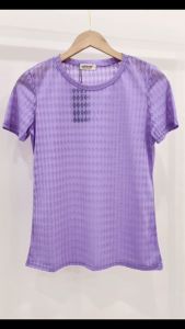 Women Embossed T-Shirt Tee Top