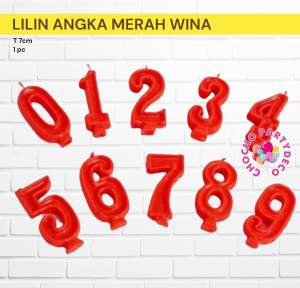 LILIN ANGKA MERAH SATUAN / Lilin Angka Wina Merah