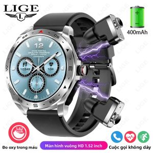LIGE | Đồng Hồ Thông Minh Nam LIGE Với Tai Nghe Bluetooth Màn Hình AMOLED Chống Nước Theo Dõi Thể Dục Đo Nhịp Tim Theo Dõi Giấc Ngủ Đồng Hồ Thể Thao Dành Cho Android & iOS
