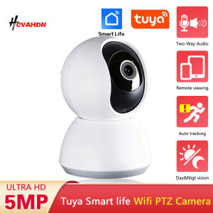 Mini Indoor 2 Way Audio 5MP Tuya Wifi Smart Home Baby Monitor Security IP Camera 2K PTZ Auto Tracking CCTV Surveillance Camera