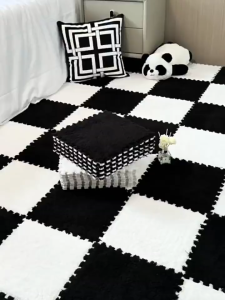 พรมกำมะหยี่พรมจิ๊กซอว์พรมขอบฟรีปิดชั้นพรมห้องนอนพรมขนาด 30x30 ซม. พรม DIY