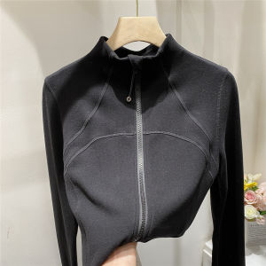 LUOSHAO | Fashionable Fishbone Seam Hoodie with Stand Collar and Double Zippers