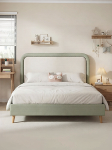 Boys Leather & Solid Wood Upholstered Children Bed 1.5m