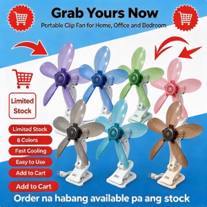 Portable clip fan with 5 blades quiet energy-saving electric fan fits bedroom study kitchen and more