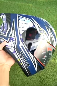 zebra shibuya full face dual visor motorcycle helmet with freebies