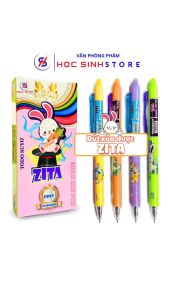 Hộp 12 Cây Bút Gel Bấm Xóa Được Zita Hiệu Todo Suyo Ngòi Bi Nhỏ 0.5mm (Mực Xanh/Tím) Mực Xuống Đều Nhanh Khô - Học Sinh Store