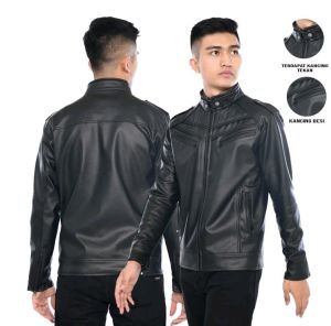 COD Jaket Kulit Domba Garut Pria 100% Kulit Sintetis / Jaket Kulit Premium STOK READY 999