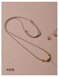 Handcrafted Jadeite Pendant Necklace Cord Adjustable Length Gold Honeycomb Wax Rope for Men And Women Elegant Fashion Jewelry