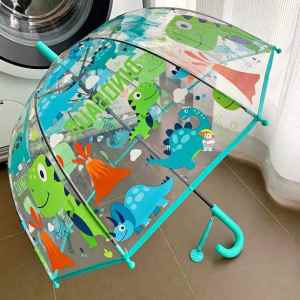 Cute Cartoon Thick Manual Open Long Handle Umbrella for Children