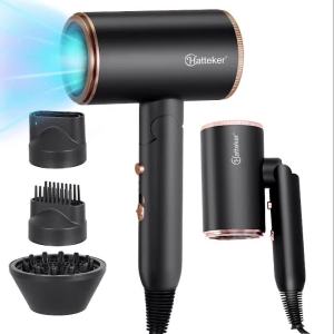 Máy Sấy Tóc Ion Âm Gấp Gọn Hatteker 3 Chế Độ Điều Chỉnh Nhiệt Độ Nhỏ Gọn Tiện Lợi Dành Cho Sinh Viên Kèm Bộ Khuếch Tán Điện Áp Kép