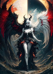 KAYOU | Bộ Tranh Kim Cương Thêu Tranh Ghép Hình Cô Gái Anime Gothic Tranh Khảm Toàn Bộ Tranh Vải Bố Trang Trí Tường Phòng Game Cảnh Kỳ Ảo Huyền Bí Quà Tặng