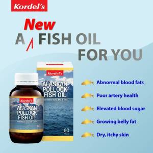 Kordels Alaskan Pollock Fish Oil AlaskOmega Omega-3 EPA 348mg DHA 116mg Omega-7 420mg Wild Alaskan Pollock